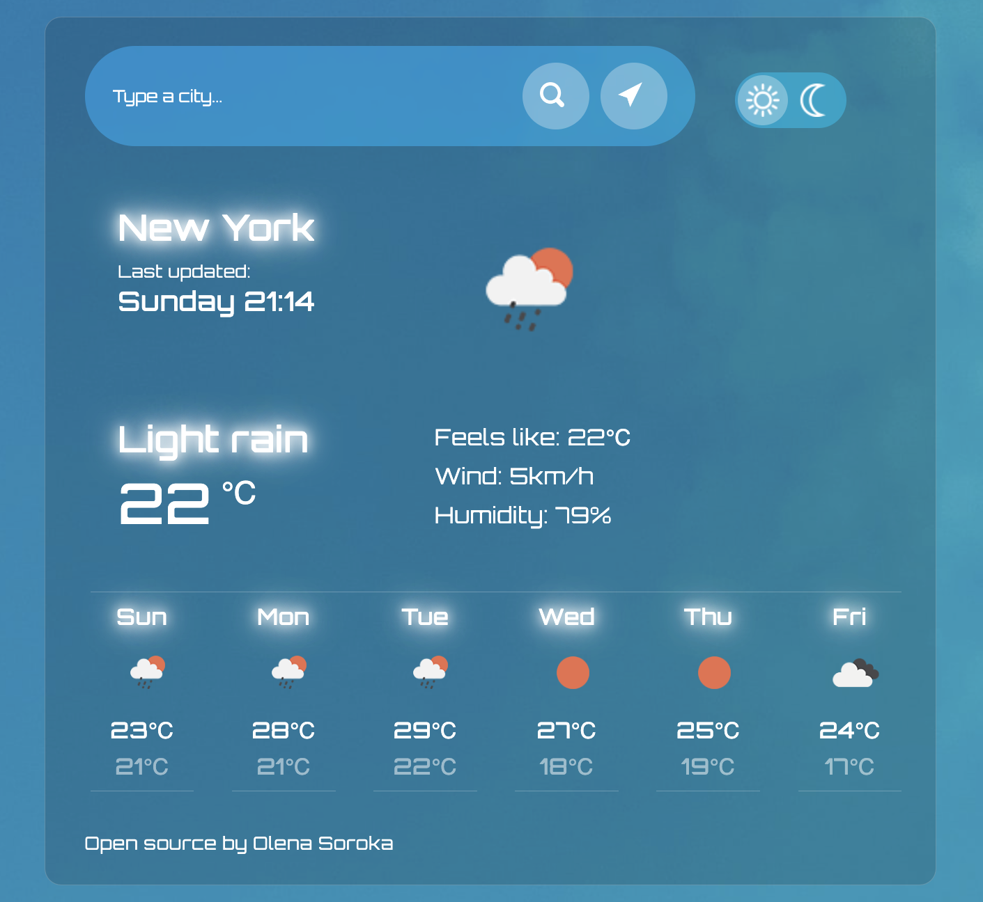 Weather app preview